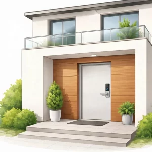 Haus mit einem Smart-Türschloss